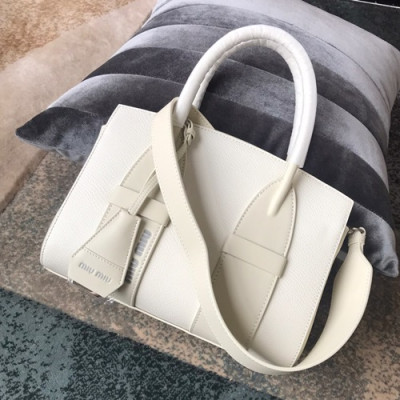 MiuMiu 2019 Tote Shoulder Bag,28cm - 미우미우 2019 토트 숄더백,5BA101, MIUB0283, 28cm,화이트