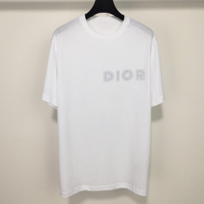 Dior 2019 Mm/WmLogo Cotton Short Sleeved  Oversize Tshirt - 디올 남자 로고 코튼 오버사이즈 반팔티 Dio0310x.Size(s - xl).화이트