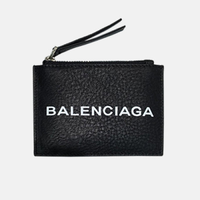 Balenciaga 2019 Leather Card Purse,11.5cm - 발렌시아가 2019 레더 남여공용 카드 퍼스 BGW0020,11.5CM.블랙