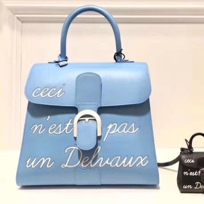 Delvaux 2019 Brillant Leather Tote Shoulder Bag,28 CM - 델보 2019 브리앙 레더 토트 숄더백,DVB0282.28 CM,스카이블루