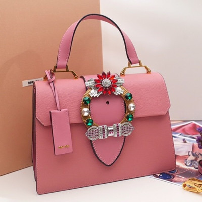 MiuMiu 2019 Lady Crystal Tote Shoulder  Bag,28cm - 미우미우 2019 레이디 크리스탈 토트 숄더백,5BH1108, MIUB0335 , 28cm,핑크