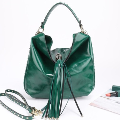 Valentino 2019  Leather Tassel Tote Shoudler Cross Bag,26CM - 발렌티노 2019 레더 태슬 토트 숄더 크로스백,VTB0564,26CM,그린