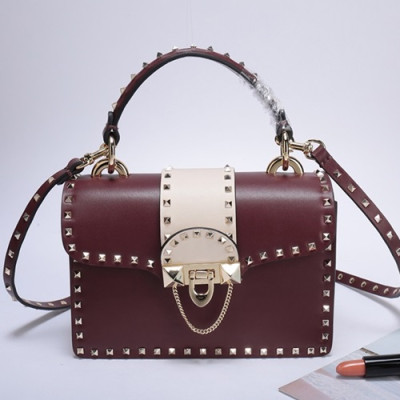 Valentino 2019  Leather Tote Shoudler Cross Bag,24CM - 발렌티노 2019 레더 토트 숄더 크로스백,VTB0578,24CM,와인