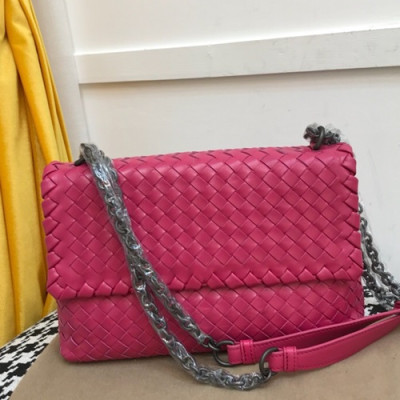 Bottega Veneta 2019 Chain Shoulder Bag,27.5cm - 보테가 베네타 2019 체인 숄더백, 7716,BVB0259,27.5cm,핫핑크