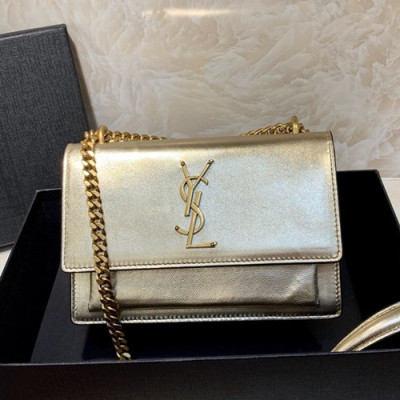 Saint Laurent Women Monogram Shoulder Bag,19CM - 입생로랑 여성용 모노그램 숄더백 441972 , SLB0347,19CM,옐로우골드