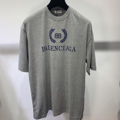 Balenciaga 2019 Mm/Wm Oversize Logo Short Sleeved Tshirt - 발렌시아가 남자 오버사이즈 로고 반팔티 Bal0234x.Size(xs - l).그레이