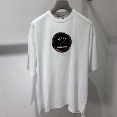 Balenciaga 2019 Mm/Wm Oversize Logo Short Sleeved Tshirt - 발렌시아가 남자 오버사이즈 로고 반팔티 Bal0239x.Size(xs - l).화이트