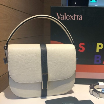 Valextra 2019 Epsom Leather Tote Shoulder Bag,20/26CM - 발렉스트라 2019 엡송 레더 토트 숄더백,VALB0032,20/26CM,화이트