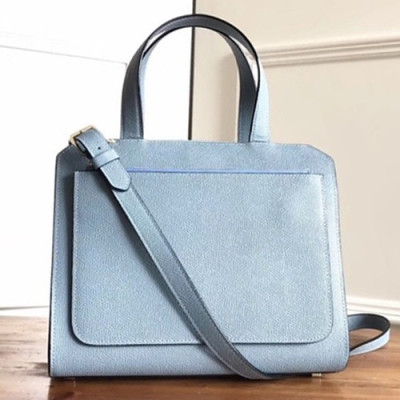 Valextra 2019 Passepartout Leather Tote Shoulder Bag,26CM - 발렉스트라 2019 패스파토 레더 토트 숄더백,VALB0041,26CM,연블루