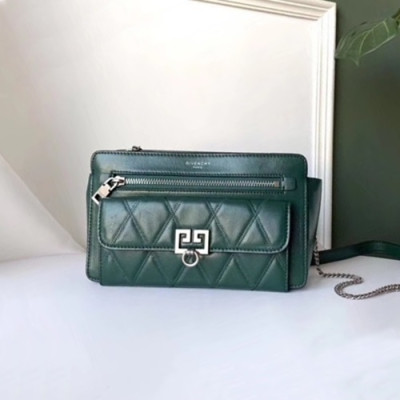 Givenchy 2019 Pocket Leather Shoulder Bag,22CM - 지방시 2019 포켓 레더 숄더백,GVB0057,22CM,그린