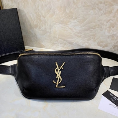 Saint Laurent 2019 Classic Monogram Leather Belt Bag,25cm - 입생로랑 클래식 모노그램 레더 남여공용 벨트백,589959 , SLB0372,25cm,블랙(금장)