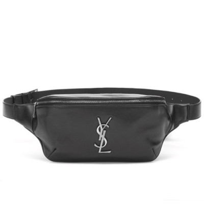 Saint Laurent 2019 Classic Monogram Leather Belt Bag,25cm - 입생로랑 클래식 모노그램 레더 남여공용 벨트백,589959 , SLB0373,25cm,블랙(은장)