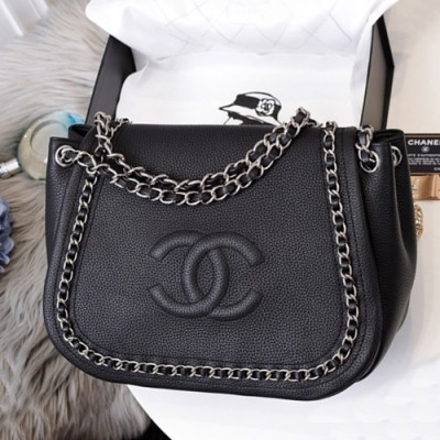 Chanel 2019 Leather Chain Shoulder Bag,30CM - 샤넬 2019 레더 체인 숄더백 CHAB0808,30CM,블랙