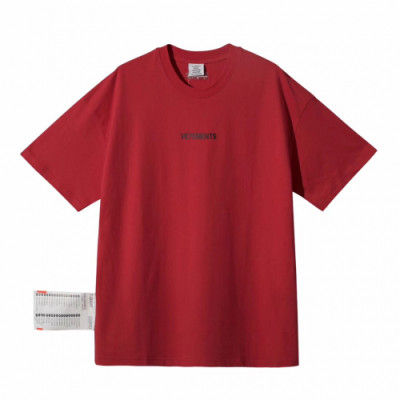 Vetements 2019 Mens Printing Logo Cotton Short Sleeved Oversize Tshirt - 베트멍 남성 프린팅 로고 코튼 오버사이즈 반팔티 Vet0024x.Size(xs - l).레드