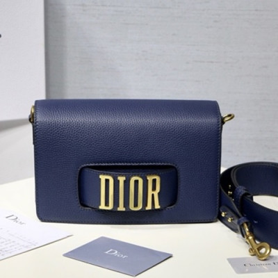 Dior 2019 Leather Chain Shoulder Bag ,25CM - 디올 2019 레더 여성용 체인 숄더백,DIOB0275,25CM,네이비