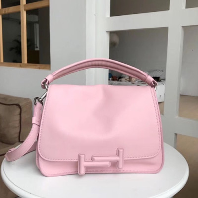 Tod's 2019 Double T Leather Tote Shoulder Bag,25cm - 토즈 2019 더블 티 레더 토트 숄더백,TODB0002,25cm,핑크