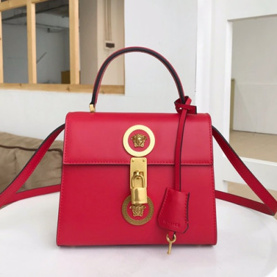 Versace 2019 Women Leather Tote Shoulder Bag,20.5CM - 베르사체 2019 여성용 레더 토트 숄더백 ,VERB0056,20.5CM,레드