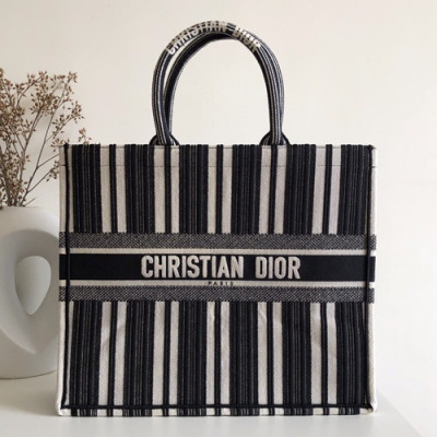 Dior 2019 Women Canvas Book Tote Shopper Bag ,41.5CM - 디올 2019 여성용 캔버스 북 토트 쇼퍼백  DIOB0285,41.5CM,블랙