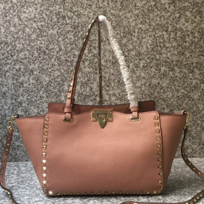 Valentino 2019 Leather Tote Shoulder Shopper Bag,26CM - 발렌티노 2019 레더 토트 숄더 쇼퍼백,VTB0675,26CM,핑크