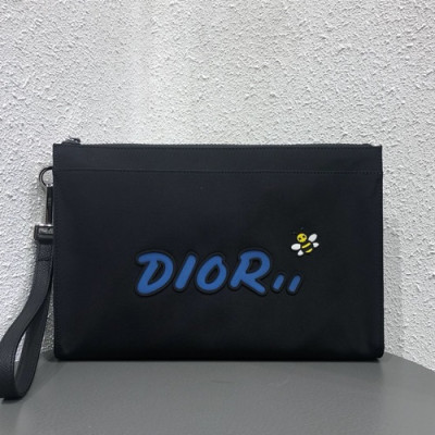 Dior x Kaws 2019 Canvas & Leather Clutch Bag ,30CM - 디올x카우스 2019 캔버스&레더 남여공용 클러치백,DIOB0299,30CM,블랙(블루)