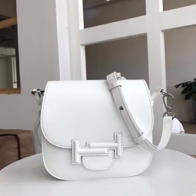 Tod's 2019 Double T Leather Shoulder Bag,22cm - 토즈 2019 더블 티 레더 숄더백,TODB0013,22cm,화이트