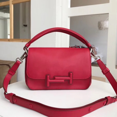 Tod's 2019 Double T Leather Small Tote Shoulder Bag,22cm - 토즈 2019 더블 티 레더 스몰 토트 숄더백,TODB0015,22cm,레드