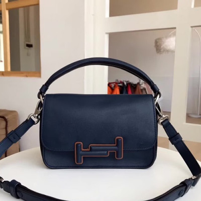 Tod's 2019 Double T Leather Small Tote Shoulder Bag,22cm - 토즈 2019 더블 티 레더 스몰 토트 숄더백,TODB0018,22cm,네이비