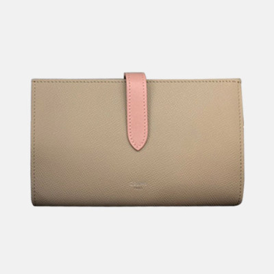 Celine 2019 Ladies Wallet,19cm - 셀린느 2019 여성용 레더 장지갑,CELW00013,19cm.베이지