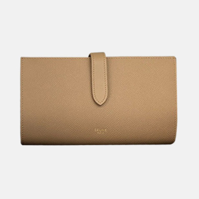 Celine 2019 Ladies Wallet,19cm - 셀린느 2019 여성용 레더 장지갑,CELW00020,19cm.다크베이지