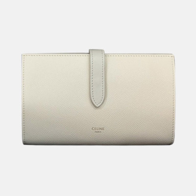 Celine 2019 Ladies Wallet,19cm - 셀린느 2019 여성용 레더 장지갑,CELW00022,19cm.화이트