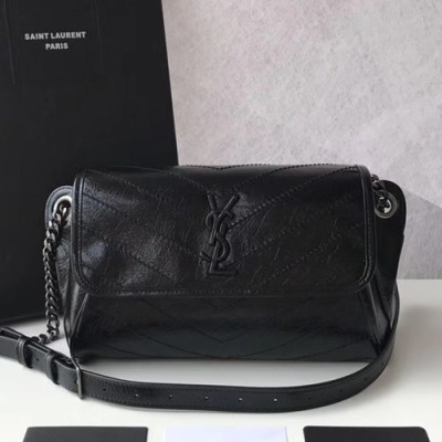 Saint Laurent 2019 Niki Body Leather Shoulder Bag / Hip Sack,28CM - 입생로랑 2019 니키 바디 레더 남여공용 숄더백/힙색, SLB0404,28CM,블랙