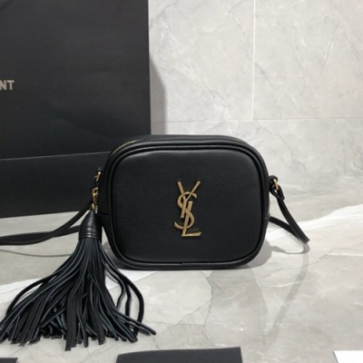 Saint Laurent 2019 Leather Shoulder Cross Bag,14CM - 입생로랑 2019 레더 여성용 숄더 크로스백,452317, SLB0407,14CM,블랙