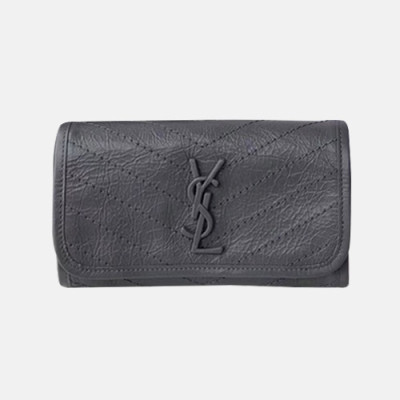 Saint Laurent 2019 Ladies Niki Wallet,20cm -입생로랑 2019 여성용 니키 장지갑 SLW0012,20CM,다크그레이