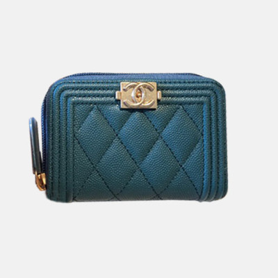 Chanel 2019 Ladies Wallet / Coin Purse / Card Purse  - 샤넬 2019 여성용 레더 반지갑 / 동전지갑 / 카드지갑 ,CHAW0017,11.5cm.블루