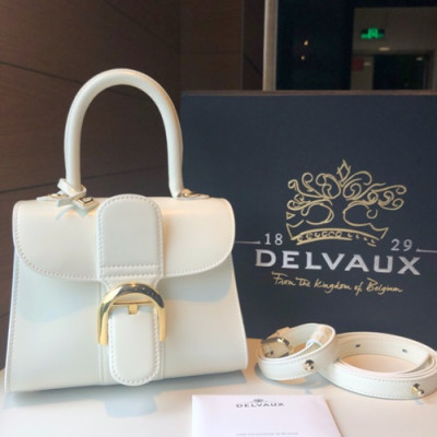 Delvaux 2019 Brillant Leather Tote Shoulder Bag,20CM - 델보 2019 브리앙 레더 토트 숄더백,DVB0316.20CM,화이트