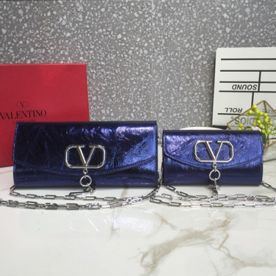 Valentino 2019 Vcase Leather Chain Shoudler Bag,19/27CM - 발렌티노 2019 Vcase 여성용 레더 체인 숄더백 ,VTB0692,19/27CM,블루