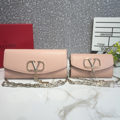 Valentino 2019 Vcase Leather Chain Shoudler Bag,19/27CM - 발렌티노 2019 Vcase 여성용 레더 체인 숄더백 ,VTB0694,19/27CM,핑크