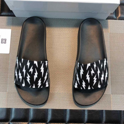 Givenchy 2019 Mens Casual Logo Leather Slipper - 지방시 남성 캐쥬얼 로고 레더 슬리퍼 Giv0195x.Size(240 - 275).블랙