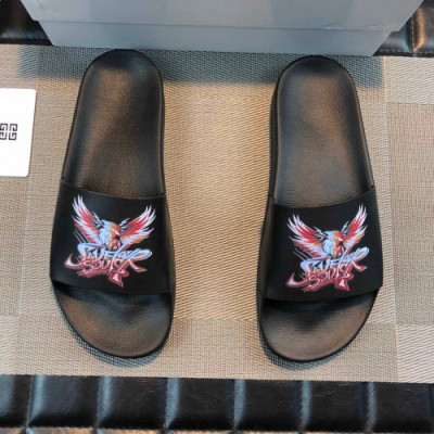 Givenchy 2019 Mens Casual Logo Leather Slipper - 지방시 남성 캐쥬얼 로고 레더 슬리퍼 Giv0198x.Size(240 - 275).블랙