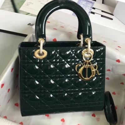 Dior 2019 Lady Dior Tote Shoulder Bag,24CM - 디올 2019 레이디 디올 토트 숄더백 DIOB0355,24CM,다크그린(금장)