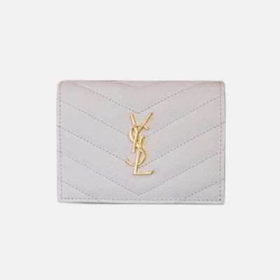 Saint Laurent 2019 Ladies  Wallet / Coin Purse,530841 - 입생로랑 2019 여성용 반지갑 / 코인 퍼스 SLW0023,11cm,화이트