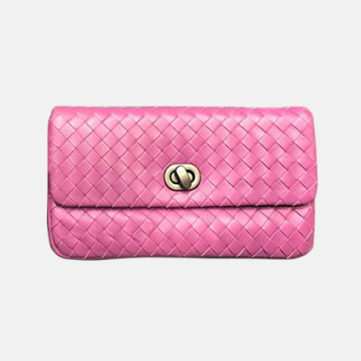 Bottega Veneta 2019 Leather Clutch Bag,19cm - 보테가 베네타 2019 레더 여성용 클러치백,BVB0270,19cm,핑크