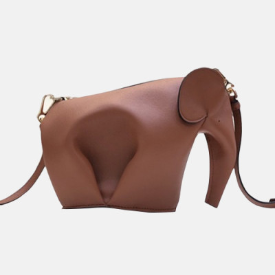 Loewe Elephant Mini Cross Bag,18CM - 로에베 엘리펀트 미니 크로스백 ,LOEB0023 ,18CM, 브라운