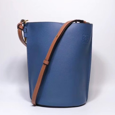 Loewe 2019 Gate Bucket Shoulder Bag, 28CM - 로에베 2019 게이트 버킷 숄더백 ,10188-LOEB0063,28CM, 블루