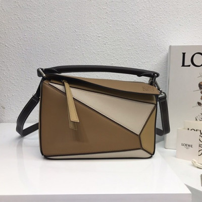 Loewe 2019 Puzzle Small Shoulder Bag, 24CM - 로에베 2019 퍼즐 스몰 숄더백 ,LOEB0143, 24CM,카키+오트밀