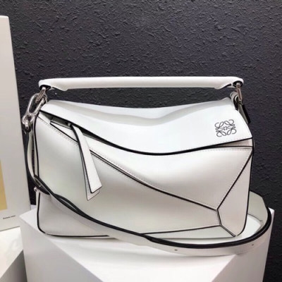 Loewe 2019 Puzzle Medium Shoulder Bag, 29CM - 로에베 2019 퍼즐 미듐 숄더백 ,LOEB0193, 29CM,화이트