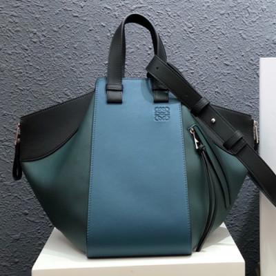 Loewe 2019 Hammock Large Tote Shoulder Bag, 32CM - 로에베 2019 해먹 라지 토트 숄더백 ,3048-LOEB0302, 32CM, 다크청색