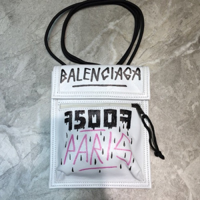 Balenciaga 2019 Leather Shoulder Cross Bag,19CM - 발렌시아가 2019 남여공용 레더 숄더 크로스백,BGB0367,19CM,화이트