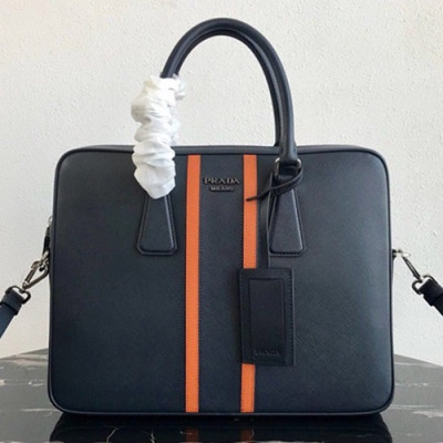 Prada 2019 Saffiano Mens Business Bag,36CM - 프라다 2019 사피아노  남성용 서류가방 2VE368-39 ,36CM,네이비