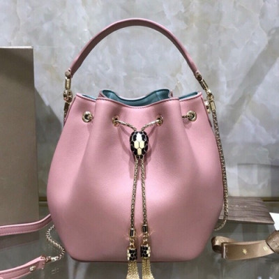 Bvlgari 2019 Bucket Tote Shoulder Bag,20CM - 불가리 2019 버킷 토트 숄더백,BVLB0117,20cm,핑크